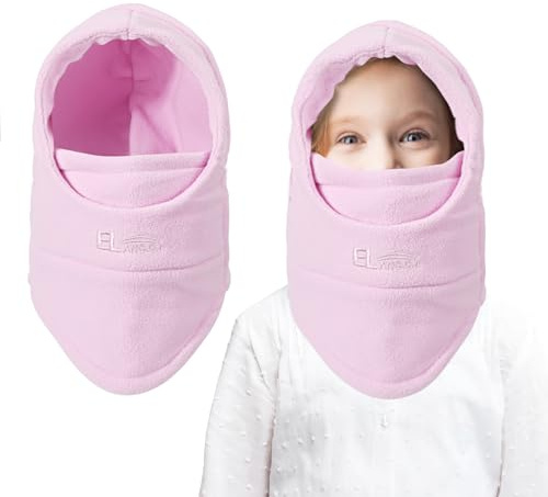 AYPOW Passamontagna Invernale in Pile Termico Bambini 4-9Anni, Maschera da Sci Multifunzionale Antivento Regolabile, Berretti Cappello in Pile Caldo Cappuccio Scaldacollo Sciarpa per Ragazzi Ragazze