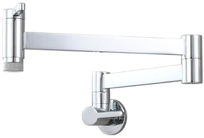 Wasserhahn Wandmontage Kaltwasser Einfaches Kaltwasser 360°-Drehung SpüLenarmatur KüChe Dual-Modus Chrom