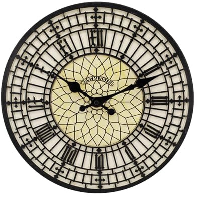 Dtaigou Wanduhr für den Außenbereich, römische Ziffern, Kunstharz, kreative runde Uhr, groß, leicht zu lesen, klar, wetterfest, für Terrasse, Pool, Küche, Deck,