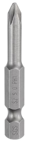 QUARKZMAN #1 Punta Cacciavite a Croce PH1 con Attacco Esagonale da 1/4 Lunghezza 2 (50mm) in Acciaio S2 Magnetica di Grado Industriale per Cacciavite Elettrico con 0.197 (5mm) Asta