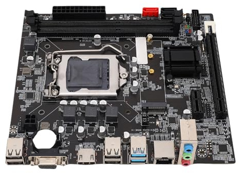 Denash Scheda Madre per Computer B75, Scheda Madre da Gioco LGA 1155 DDR3 con M.2 NVMe NGFF ATA3.0 PCI Express, per Processori Core I3 I5 I7 E3 V2 Celeron Pentium