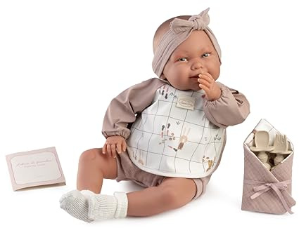 Bambole Antonio Giovanni Il Mio Primo Reborn Martina Merienda, Bambola Bebè Reborn con Set di Merienda, Libro di Famiglia e Accessori