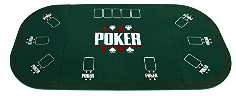 Nexos Trading Faltbare Tischauflage Casino Pokertisch Pokerauflage Holzverstärkt klappbar 160 x 80 cm bis zu 9 Spieler grüner Filzbezug