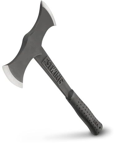 ESTWING Double Bit Axe - 38 oz USA Made Wood Spitting Tool with Forged Steel Construction & Shock Reduction Grip - EBDBA