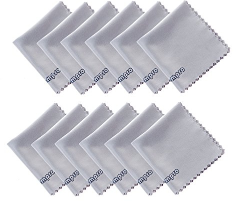 wisdompro 12-pack 12 x 12 cm mikrofiberrengöringsduk för kamera optisk lins, glas, surfplatta, bärbar dator, LCD-TV, skärm, bildskärm och annan enhetsyta