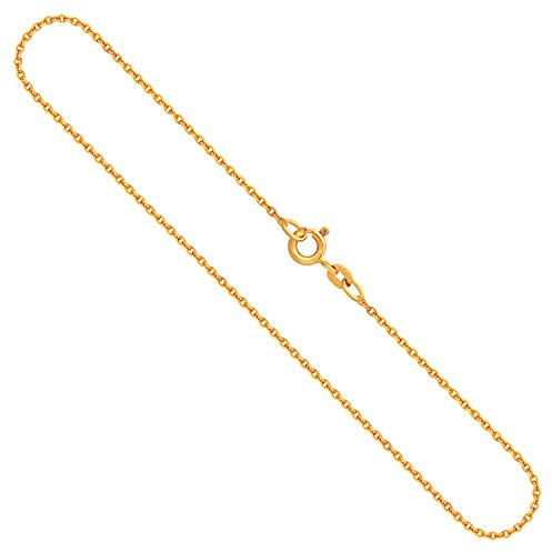 EDELIND Goldkette Damen Herren Halskette 1.5 mm Ankerkette rund 333, 585 oder 750 aus Gelbgold Echt Gold Kette, Halskette Gold mit Schmuck Geschenkbox