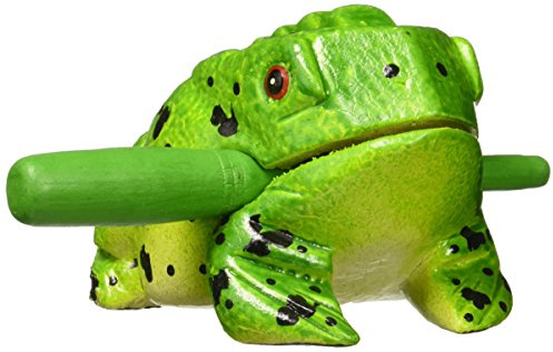 Einzigartige Thailand 12,7 cm Hand geschnitzt aus Holz Frosch Musikinstrument Tone Block (grün Typ 3)