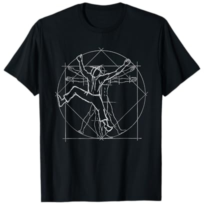 Vitruvianischer Mensch Kletterer Freeclimber Boulderer T-Shirt