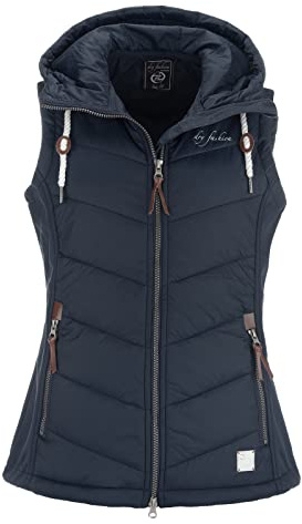 Dry Fashion Damen Weste Malente - Steppweste Damen Outdoor Weste mit Kapuze Übergangsweste gesteppt windabweisend wasserabweisend