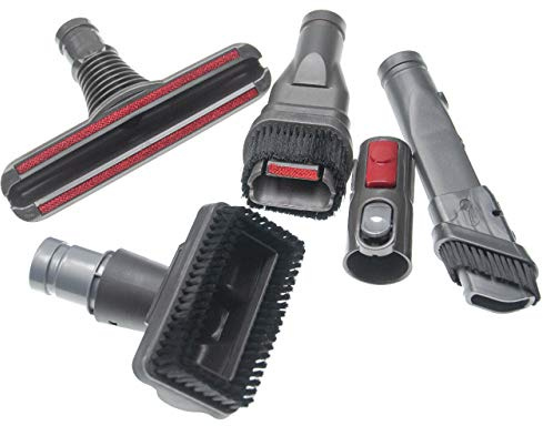 vhbw 5-tlg. Düsen-Set kompatibel mit Dyson Gen5 | SV10, Gen5detect Staubsauger - Polsterdüse, Adapter, Fugendüse, Flachdüse, Hartbürste