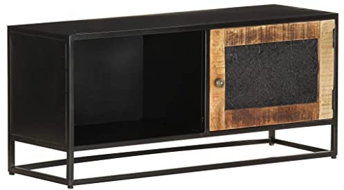 vidaXL Raues Mangoholz TV Schrank Industriestil Lowboard TV Möbel Tisch Sideboard Fernsehtisch Fernsehschrank HiFi-Schrank 90x30x40cm