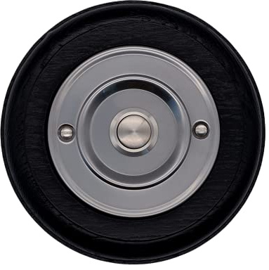 Modern Living Round Wireless Doorbell in Black Ash and Brushed Nickel - Nickel Centre - No Chime