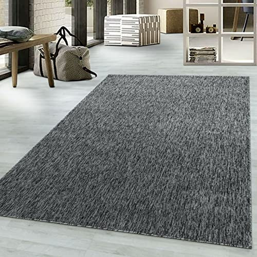 viceroy bedding NIZZA Modern Rugs Living Room Carpet Mat For Bedroom Large Area Rug Hallway Kitchen Extra Large Size Short Pile Flat Weave (120cm x 170cm (4ft x 5.6ft), Grey)
