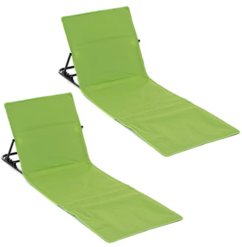 Nexos Trading 2er Set Strandmatte Beach-Matte gepolstert faltbar verstellbare Rückenlehne (Grün)