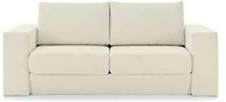 Looks by Wolfgang Joop Looks V-2 Designer Sofa mit Hockern und Regal, 2 Sitzer Couch, Funktionssofa, weiß, Sitzbreite 160 cm