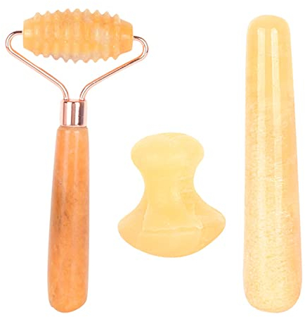 BXSMNH Jade Roller Und Gesichtsmassagegerät Natürliche Hautpflege-Massagewerkzeuge Für Frauen | Gesunde Gesichtsgravur- Und Massagegeräte Mit Anti-Aging-Effekten Für Die Hautpflege