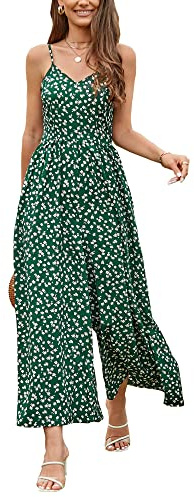 LAISHEN Jumpsuit for Women UK Playsuits Wide Leg Dressy Pants Overall Ladies Summer Casual Dungarees Romper with Pockets
