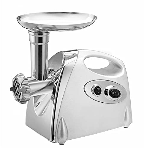 Hachoir à Viande Électrique 2800W Acier Inoxydable Broyeur Électrique Saucisse Stuffer Hachoir À Viande Trancheuse Facile à Faire (Couleur : Argent Taille : Taille Unique) (Couleur : Argent, Tail