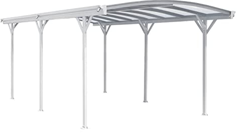 Aileenstore Design Carport London Aluminium Doppelstegplatten Beschichtung gegen UV-Strahlung, Farbe wählen:Weiß