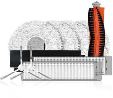 EZVIZ Kit d'accessoires RS2, Comprenant 1 x Brosse Principale, 2 x Brosses Latérales, 2 x Éponge Filtrante, 2 x Filtre Haute Efficacité, 2 x Paires de Serpillières
