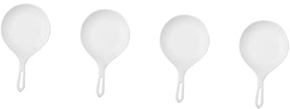 Assiettes à pizza assiettes à fondue Assiettes à fondue en mélamine blanche grande cuillère Hot Pot Assiette grésillant (couleur : Whitex4pcs, taille : 28,2 x 16,5 x 3,5 cm x 4 pièces)