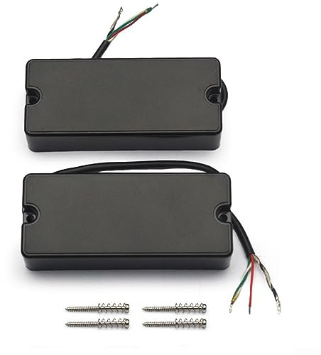 1 Satz 4 Saiten E-Bass Gitarre Pickups Humbucker Double Coil Bridge Neck für E-Gitarre Pickup Ersatz Schwarz