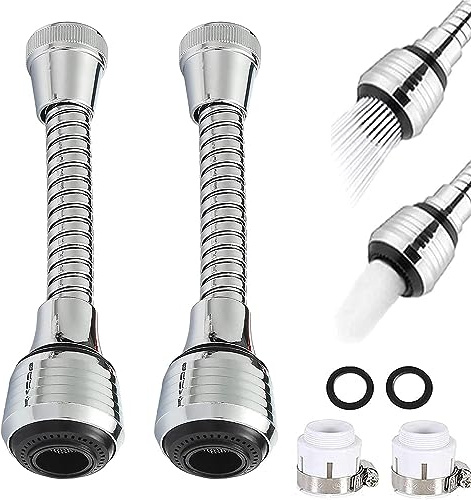 Ktnyl Y006-315 4-stück 360° drehbarer Wasserhahn Aufsatz, Wassersparender Wasserhahn, Universal Duschverlängerung, für Küche und Badezimmer, ABS Material, Galvanisiert
