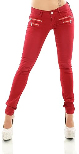 STIDIA Pantaloni da donna a vita bassa, skinny, slim fit, in denim elasticizzato, a tubino, XS