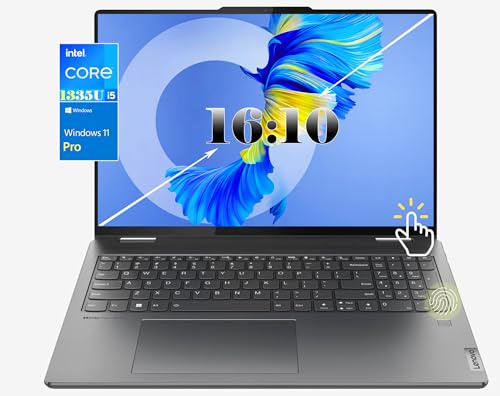 LENOVO Yoga 7I 16 WUXGA 16:10 2-in-1 Touchscreen Laptop, Intel Core I5-1335U, 2xThunderbolt, Fingerprint Reader, Backlit KB, Wi-Fi 6E, Storm Grey, Win 11 Pro(8GB RAM | 512GB SSD +Pro)