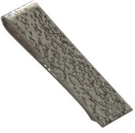 Lange Geldklammer aus 925er-Silber, handgefertigt, handgefertigt, für Herren, silber / schwarz