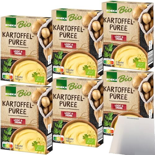 Edeka Bio Kartoffelpüree besonders leicht & cremig 6er Pack (6x160g Packung) + usy Block