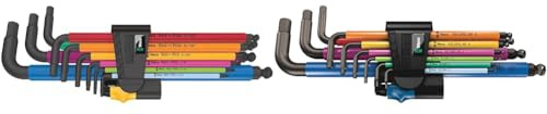 Wera 05022640001 950/9 Hex-Plus Multicolour Imperial 2, 9-teilig & 950 SPKL/9 SM HF Multicolour L-Key Set Metric BlackLaser with HOL