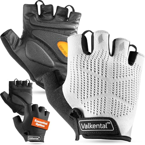 Valkental® - Fahrradhandschuhe mit Gel Polsterung | Griffig & Atmungsaktiv | Fahrrad Handschuhe Herren & Damen | Fingerlose Radhandschuhe - MTB/Rennrad/Trekking | Handschuhe Fahrrad Kurz & Leicht