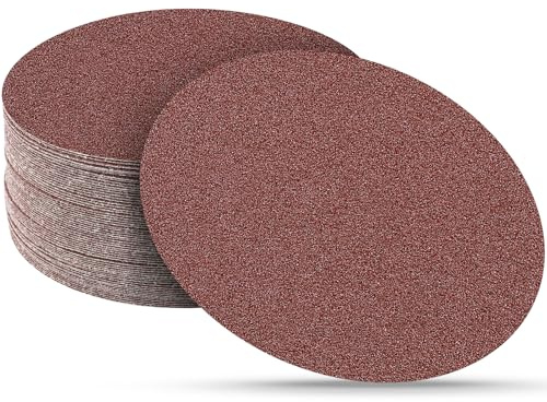 Sruhrak 30 Piezas Disco de Lija 80 Grano, 180 mm Redondas Papel de Lija Hojas de Lija para Lijadora de pared o Techo