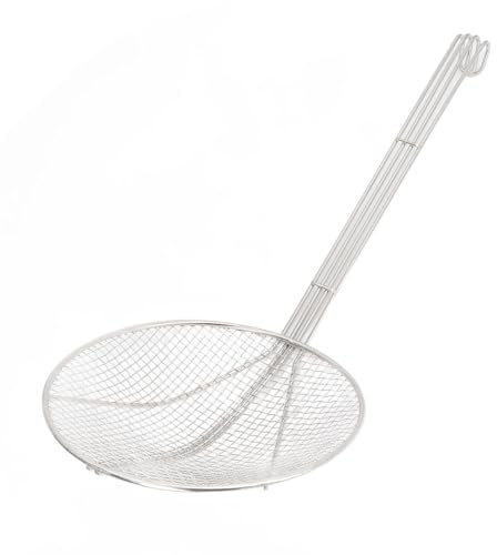 Louche D'écumoire de Passoire D'araignée, Cuillère D'écumoire de Fil D'acier Inoxydable avec la Poignée, Cuillère de Passoire de Pâtes de Passoire de Fil avec le Crochet, (20CM)