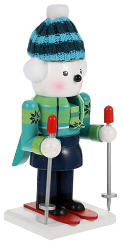 BUGUUYO Holz Nussknacker Weihnachten Tischdeko Dekorative Cartoon Tier Nussknacker Figur Für Schreibtisch Party Geschenk Ornament