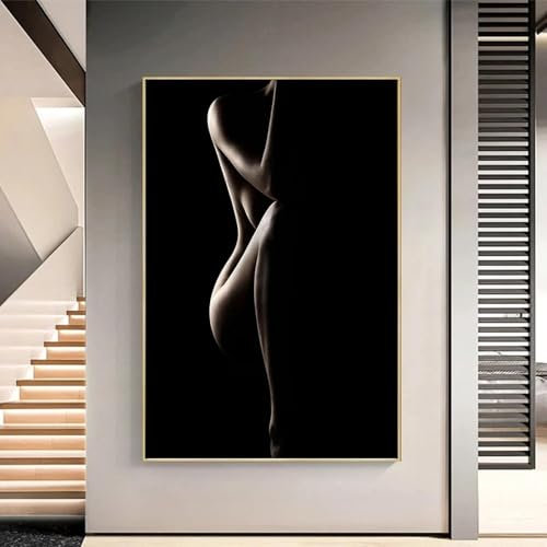 ADOHOME Abstrakte sexy nackte Frau, Gemälde, Modell-Körperposter, Leinwandmalerei, Wandkunst, Bilder, Wohnzimmer, Schlafzimmer, Heimdekoration, 60 x 90 cm, rahmenlos
