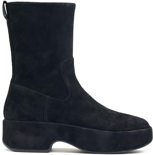 Fitflop Femme F-luma Stretch Suede Demi-Wedge Mid-Calf Boots Bottine, Tout Noir, 39 EU