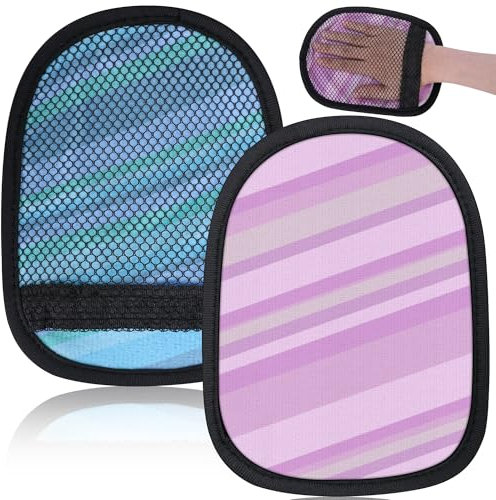 codree 2 Pcs Sand Wipe Off Mitts, Stripe Sand Remover for Beach, Beach Sand Remover Cleaner Mitts Bag, Beaches Travel Mitt for Outdoor Activities Volleyball Sandboxes