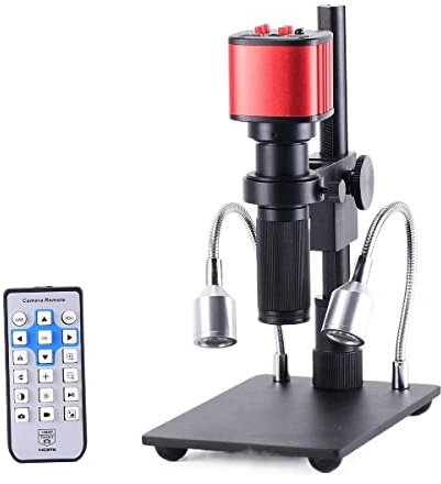 Lab Microscope Accessories 16MP Full HD 1080p HDMI USB Industrial Digital Electronic Microscope Camera Zoom 150x C-Mount Zoom Lens(Red)