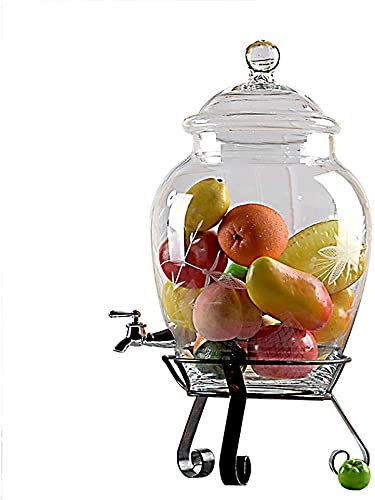 BGFYUSF Distributeur de bière pour Bar， Distributeur de Boissons pour fête， Distributeur de Boissons 6 L/10 L | avec Robinet à débit Facile | Support en métal |，ABS Spigot-6l