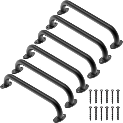 Dolibest Haltegriffe Kinder Klettergiffe Metall 30.5cm/Ovale Schwarz