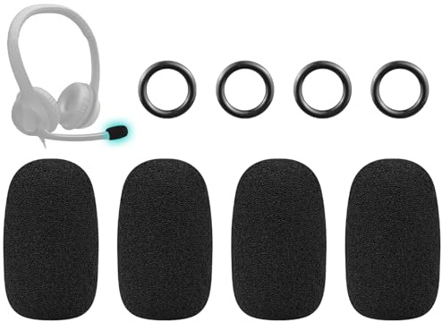 SOULWIT 4 Stück Schutz Mikrofon Schaum Abdecken Pop Filter für Logitech H390/G432/G733, G/H/G Pro/Zone Series Kopfhörer, Mikrofon Abdeckung Windschutz