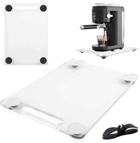 Gleitbrett für Thermomix TM6 TM5 mit 360° Rollen, 26x36cm Verschieben Rollbrett aus Acryl, Leicht Thermomix Rollbrett (Transparent)