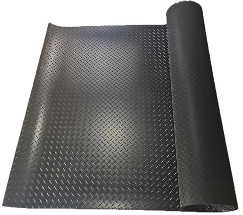 Tapis en Caoutchouc Tapis de sol utilitaire en caoutchouc pour garage, longueur 1 m, 2 m, 3 m, 4 m, 5 m, 6 m, revêtement de sol en tôle diamantée pour atelier, entrepôt, camionnette(3.3x10ft/1x3.0m)