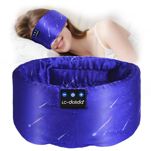 Bluetooth-Schlafmasken-Kopfhörer, verbesserte verbreiterte Bluetooth-Schlaf-Kopfhörer, 100% Verdunkelung, Augenmaske, Kopfhörer mit HD-Lautsprechern, Schlafkopfhörer, Geburtstagsgeschenk für Damen und