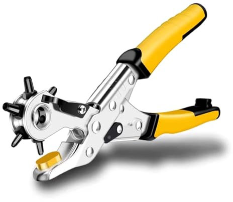 Rainorning Double Leverage Labor-Saving Belt Hole Punch Pliers, Household Leather Bag Shoulder Strap Watch Strap Punching Pliers (A)
