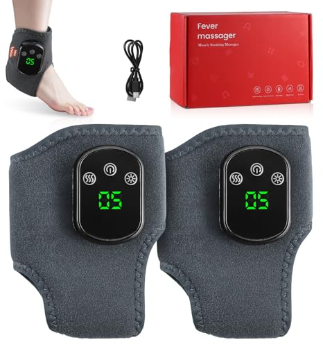 Feelhap Masajeador 3 en 1 para Revivir Pies, 2PC Masajeador eléctrico para pies y Tobillos, Tobillera Térmica Inalámbrica con 3 Modos de Vibración, 5 Niveles de Calor para Aliviar el Dolor de Tobillo