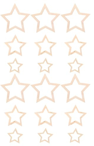 Homoyoyo 18 Stück Teiliges Sternförmiges Dreamcatcher Rahmen Holz Ringe für Diy Wanddekoration Makramee Kranz Basteln Schlafzimmer Wohnzimmer Kinderzimmer
