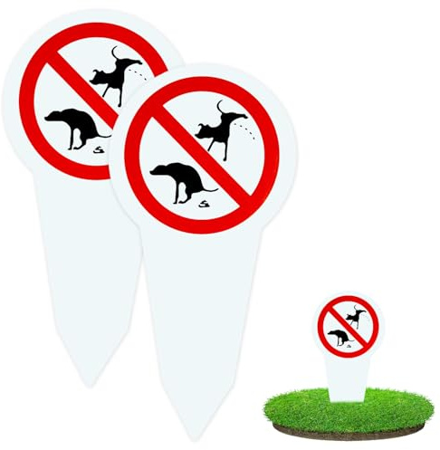 Pack de 2 Señales Prohibido Perros, 300 x 150 mm, Carteles de PVC Duraderos para Caminos Limpios, Parques y Zonas Verdes